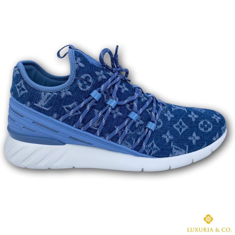 New Authentic Louis Vuitton Fastlane Sneaker Monogram Denim